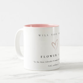 Modernes Minimal schlichtes Blumengebäck Girl Gift Zweifarbige Tasse