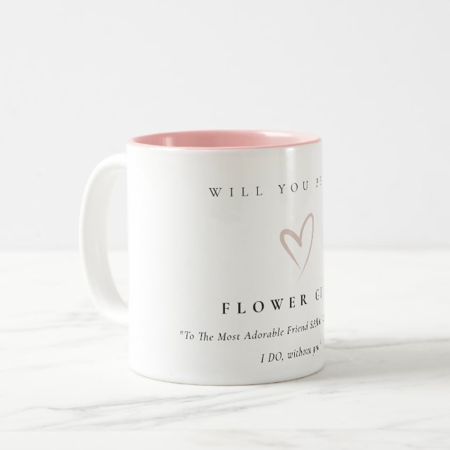 Modernes Minimal schlichtes Blumengebäck Girl Gift Zweifarbige Tasse (Vorderseite Links)