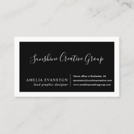 Modernes Minimal Schwarz und Weiß Visitenkarte