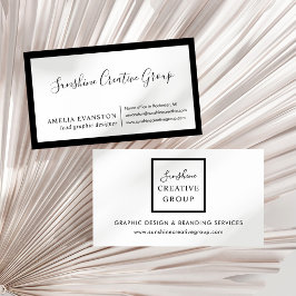 Modernes Minimal Schwarz und Weiß Visitenkarte