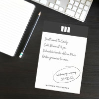 Modernes Minimal Schwarz-weißes Monogramm