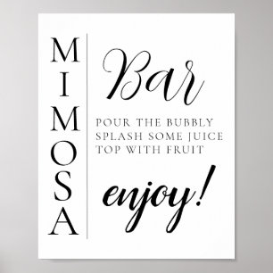 Modernes Minimal Script Mimosa Bar Sign Poster