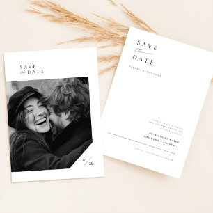 Modernes Minimal-Script-Typografie-Foto Hochzeit Save The Date