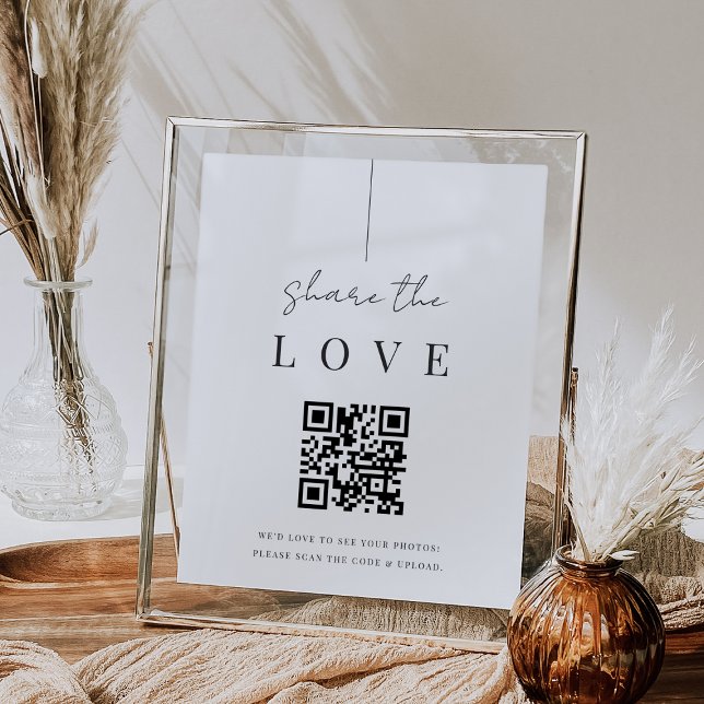 Modernes Minimal-Script-Wedding-Foto QR-Code-Zeich Poster (Von Creator hochgeladen)