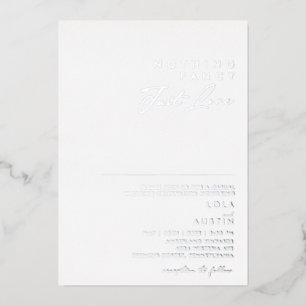 Modernes Minimal Silver Nichts Extravagant nur Lie Folieneinladung