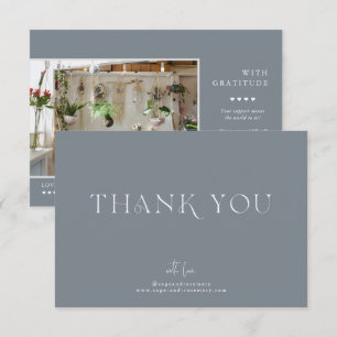 Modernes Minimal Slate Gray Business Vielen Dank Dankeskarte