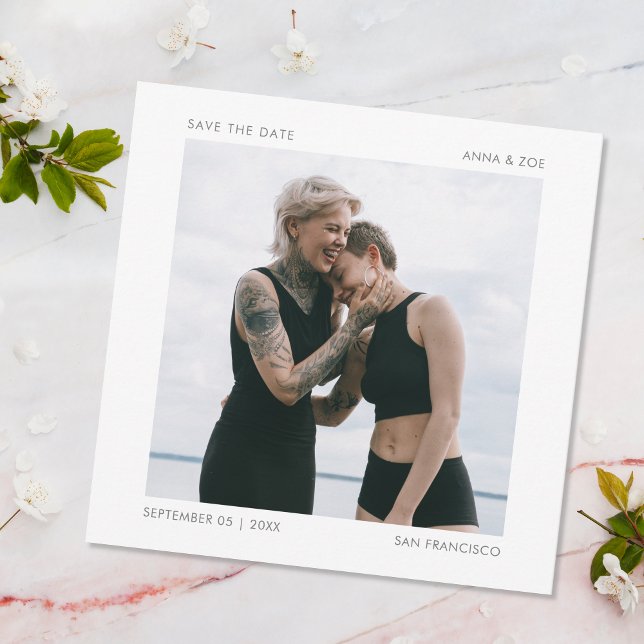 Modernes Minimal Square Foto Save the Date (Von Creator hochgeladen)