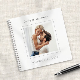Modernes Minimal Square Foto Wedding Guest Book Notizbuch