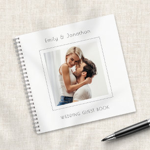Modernes Minimal Square Foto Wedding Guest Book Notizbuch