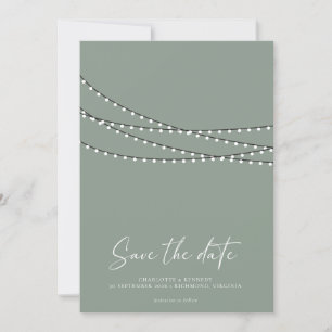 Modernes Minimal String Lights Foto Save the Date