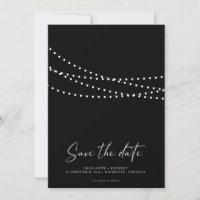 Modernes Minimal String Lights Foto Save the Date 