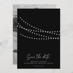Modernes Minimal String Lights Foto Save the Date
