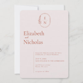 Modernes Minimal | Terracotta & Blush Wedding Einladung
