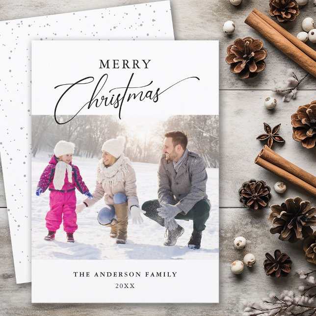 Modernes Minimal Typografie Foto Frohe Weihnachten (Von Creator hochgeladen)