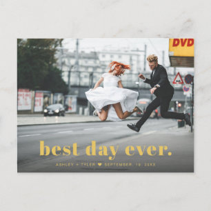 Modernes Minimal Typografie Hochzeitsstift Foto Vi Postkarte