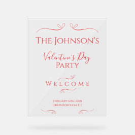 Modernes Minimal Valentinstag Party Willkommen Acrylschild