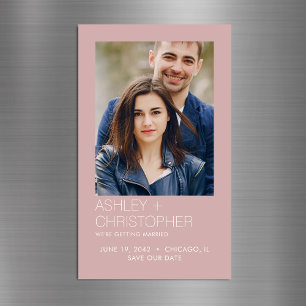 Modernes Minimal Wedding Rett-the-Date Foto Magnet