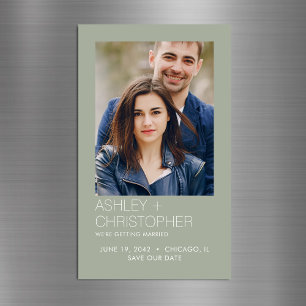Modernes Minimal Wedding Rett-the-Date Foto Magnet