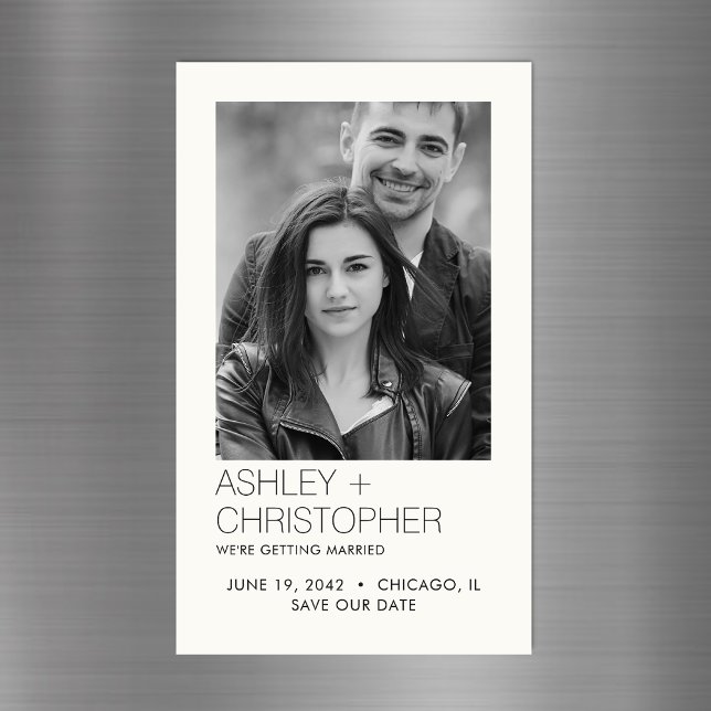 Modernes Minimal Wedding Rett-the-Date Foto Magnet (Von Creator hochgeladen)