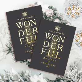 Modernes Minimal wunderbarer Urlaub Weihnachten Gr Folien Feiertagskarte