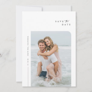 Modernes Minimal zeitgenössisches Foto Hochzeit Save The Date