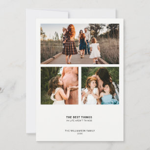 Modernes Minimalangebot Einfache 3 FotoCollage Feiertagskarte