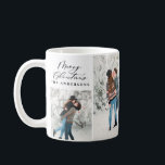 Modernes, minimales 5 Foto Weihnachtsgeschenk Kaffeetasse<br><div class="desc">Modernes,  minimalistisches 5-Foto-Drehbuch Weihnachtsfeiertag Tasse Design. Zurück und weiß.</div>