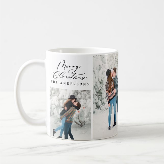 Modernes, minimales 5 Foto Weihnachtsgeschenk Kaffeetasse (Links)
