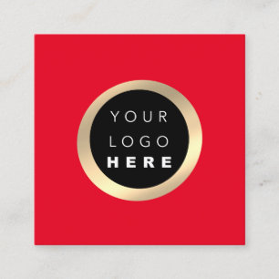 Modernes Minimales Berufliches Logo VIP Red Lux Go Quadratische Visitenkarte