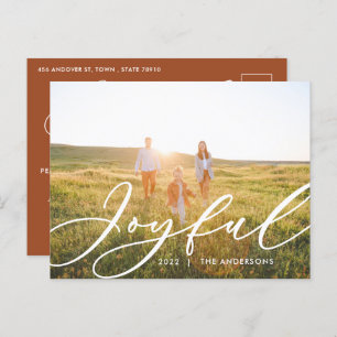 Modernes, minimales Blatt-1-Foto-Drehbuch Feiertagspostkarte