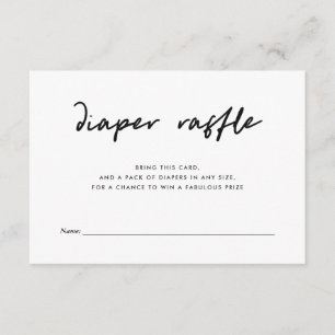 Modernes minimales Blau des Windelraffle-Einsatz-  Begleitkarte