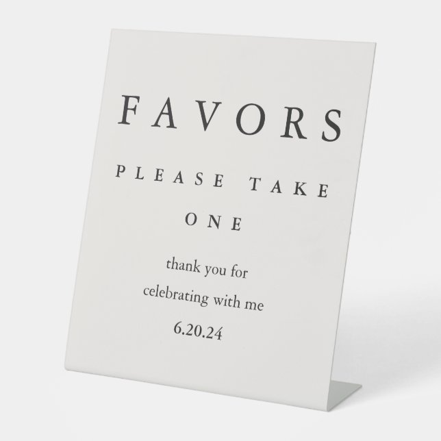 Modernes Minimales Brautparty begünstigt Typografi Sockelschild (Vorderseite)