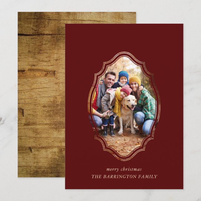 Modernes minimales Burgund- und Foto (Vorne/Hinten)