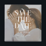 Modernes, minimales Chic-Foto-Hochzeit retten das  Magnet<br><div class="desc">Minimal moderne Hochzeit sparen das Datum Magnet mit eleganter,  eleganter Typografie und Ihrem personalisierten Foto.</div>