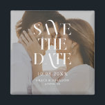 Modernes, minimales Chic-Foto-Hochzeit retten das  Magnet<br><div class="desc">Minimal moderne Hochzeit sparen das Datum Magnet mit eleganter,  eleganter Typografie und Ihrem personalisierten Foto.</div>