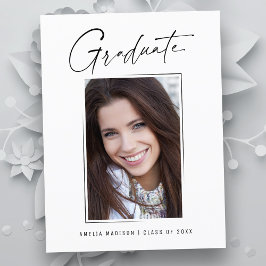 Modernes, minimales, einzigartiges Ink Script Grad Postkarte