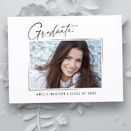 Modernes, minimales, einzigartiges Ink Script Grad Postkarte