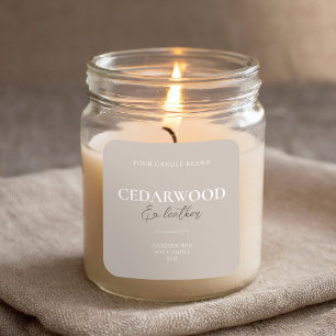 Modernes, minimales Elegantes Candle Label Quadratischer Aufkleber