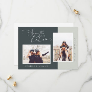 Modernes, minimales Elegantes Grau Zwei Tone 2 Fot Save The Date