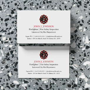 Modernes minimales Feuer-Inspektor-Weiß des Visitenkarte