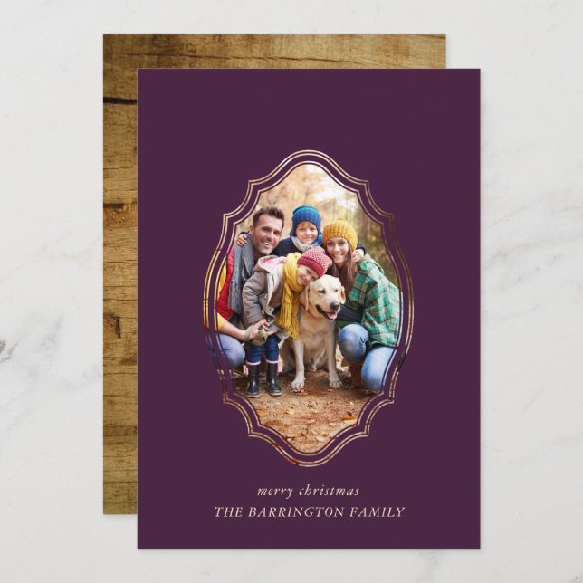 Modernes minimales Foto aus Holz und Pflaume (Vorne/Hinten)