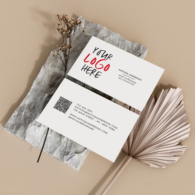 Modernes, minimales Foto-ersetzbares Logo Visitenkarte (Von Creator hochgeladen)