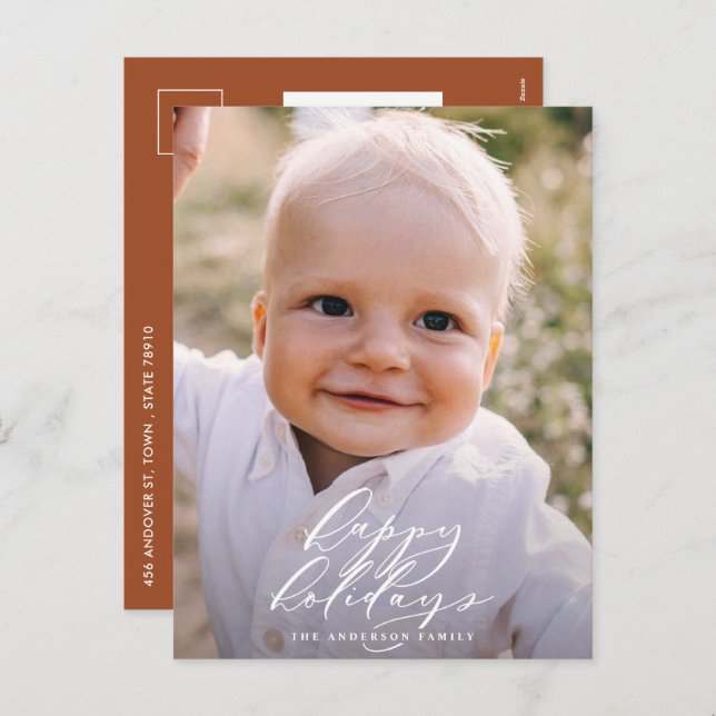 Modernes minimales Foto Weihnachten (Vorne/Hinten)