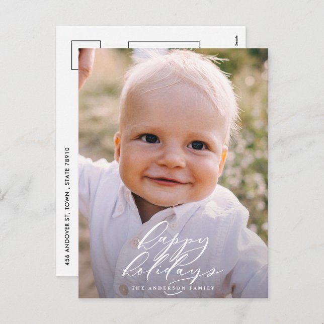 Modernes minimales Foto Weihnachten (Vorne/Hinten)