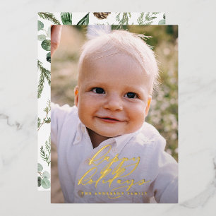 Modernes, minimales Foto Weihnachtsgeschenk Folien Feiertagskarte