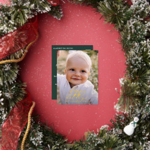 Modernes Minimales Foto Weihnachtsgeschenk Folien Feiertagspostkarte