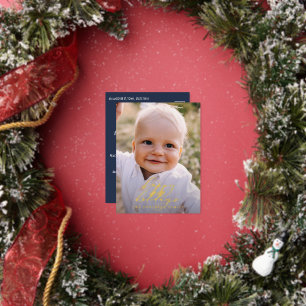Modernes Minimales Foto Weihnachtsgeschenk Folien Feiertagspostkarte