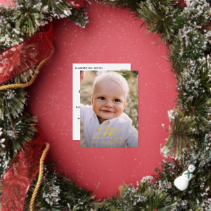 Modernes, minimales Foto Weihnachtsgeschenk Folien Feiertagspostkarte