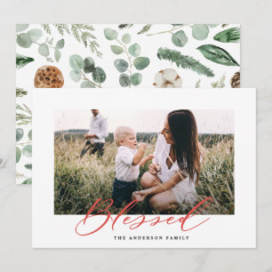 Modernes, minimales Foto Weihnachtsschrift gesegne Feiertagskarte