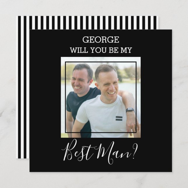 Modernes Minimales Foto | Werden Sie mein Trauzeug Einladung (Vorne/Hinten)